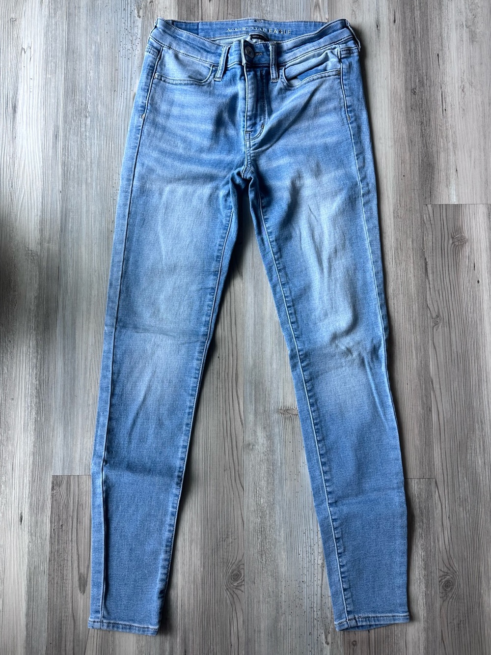 American Eagle Jegging Jeans 6 Long Super Stretch Skinny Medium Wash